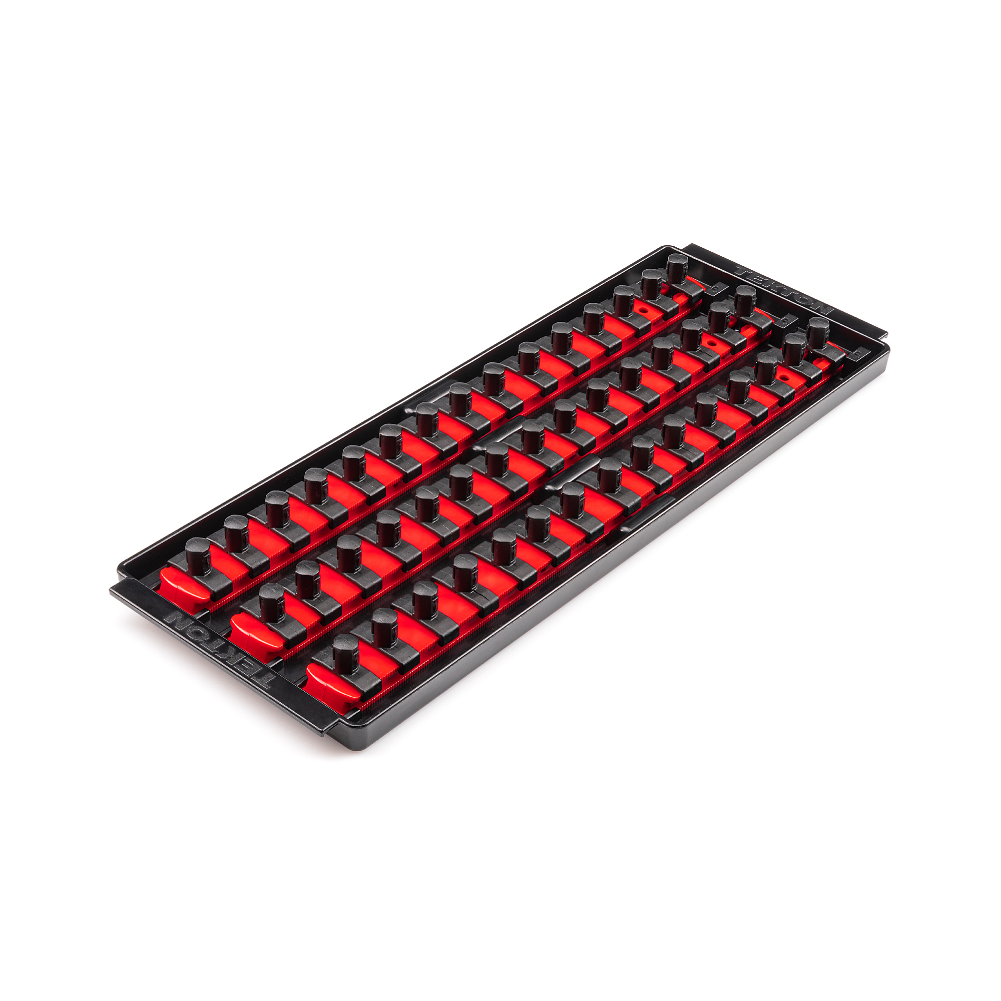 TEKTON 3/8 Inch Drive 3-Rail Socket Organizer Set, Red (45-Tool) | OST16145